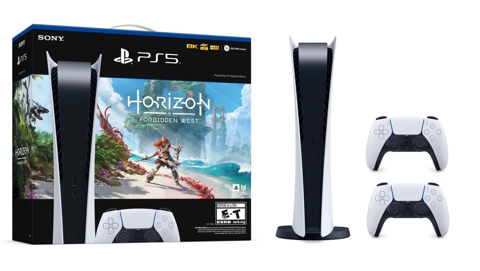 Sony PlayStation 5 Digital Edition Horizon Forbidden West&trade; Bundle with Extra DualSense Controller