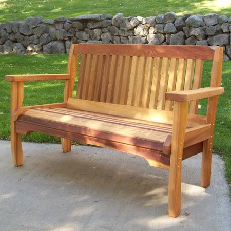 Wood Country Cabbage Hill Garden Bench, Size: 33 inch H x 53.5 inch W x 25 inch D, Brown