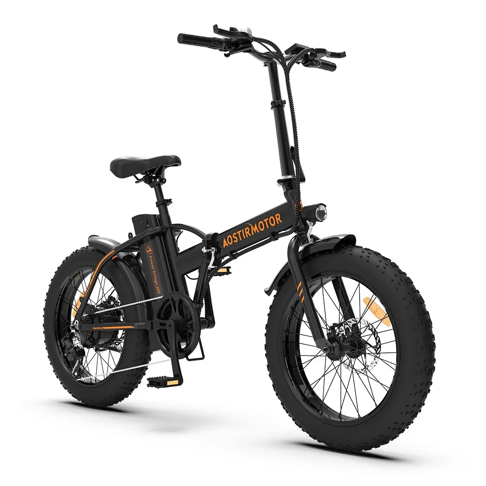 AOSTIRMOTOR Folding Electric Bike Ebike Bicycle 500W Motor 20" Fat Tire With 36V/13Ah Li-Battery Beach Snow Bicycle A20 - Curated Treasures Market