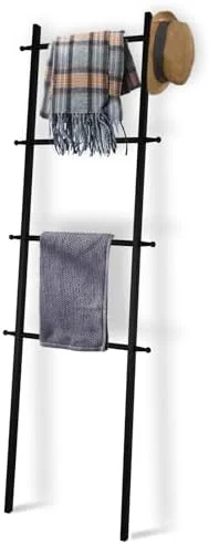 TJCGDTY Blanket Ladder  Wooden Blanket Holder  Blanket Quilt Holder Rack Decorative Ladder   Blanket Ladder  Rack for The Bedroom Bathroom Home Decor