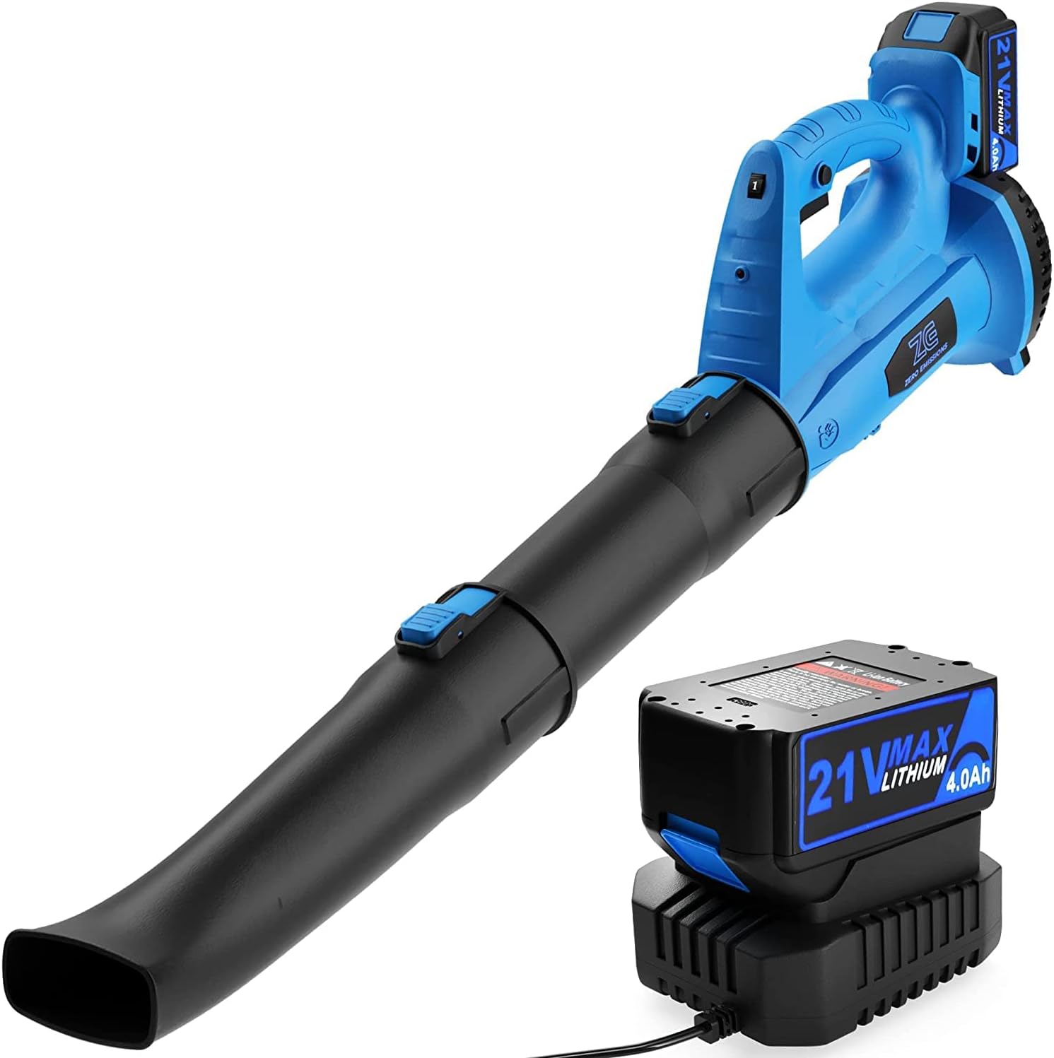 Expansion Wellness Leaf Blower - 320 CFM 150 MPH Cordless Sweeper & Jet Blower with 21V/4.0Ah Battery & Charger