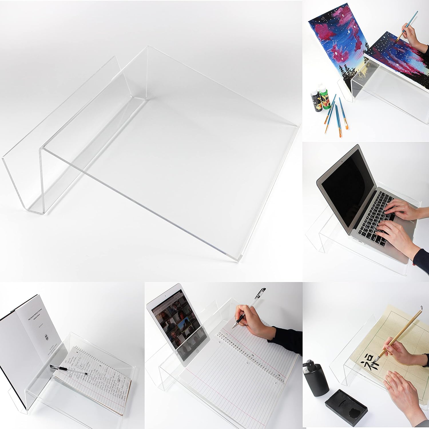 SILLY MONKEY Slant Board for Writing – Writing Slope with Tablet Book Holder Slot Anti-Slip Border Edge