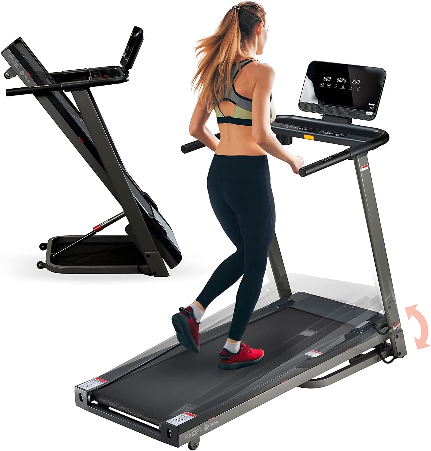 LifePro Folding Treadmill for Home - Smart Motorized Portable Treadmill with Incline, Bluetooth Speakers & Modern Display
