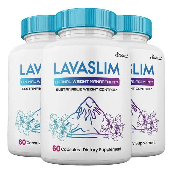 LavaSlim Capsules, Maximum Strength Formula, Lava Slim Supplement Pills for Men and Women (3 pack) - Kansas Nuitrition - HNZSDS