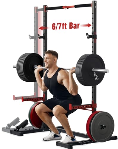 FLYBIRD Squat Rack with Pull-Up Bar, Adjustable Multi-Functional Power Rack, Inner Width Squat Rack Stand Suitable for 6FT