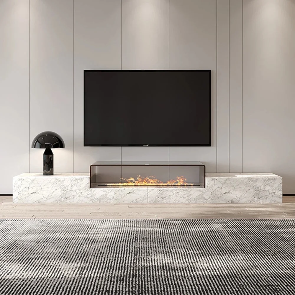 modern living room furniture marble glass top rectangle tv stands luxury style natural marble TV cabinet