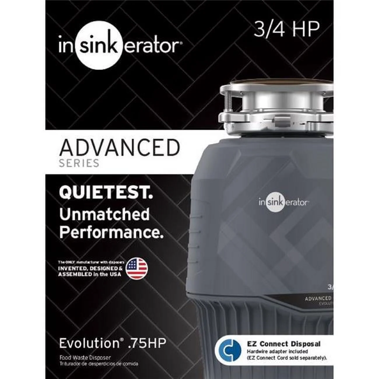 InSinkErator 80021-ISE Evolution Garbage Disposal, 3-Stage MultiGrind Technology, .75 HP - Quantity 1 - Radiant Selections