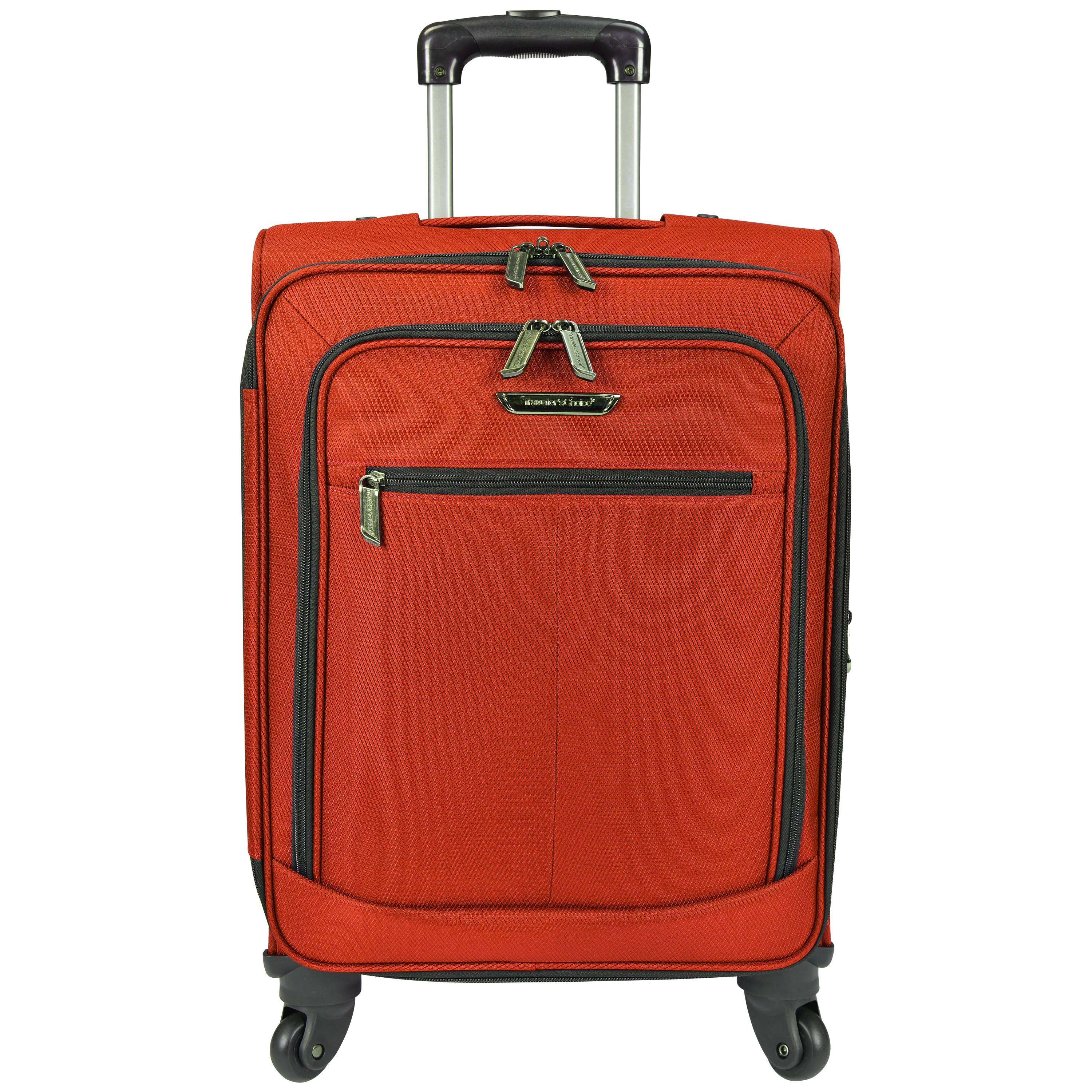 Traveler&s Choice Lightweight 22-inch Carry on Expandable Spinner Suitcase - Orange