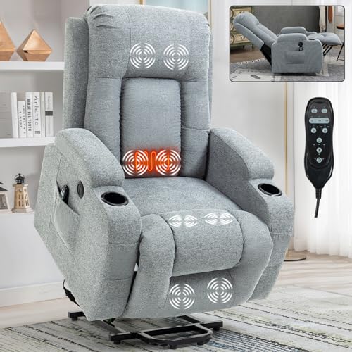 STARSKY Power Lift Recliner Chair for Elderly with Heated and Massage, 8-Point Vibration Massage and Lumbar Heating, USB Charging Port