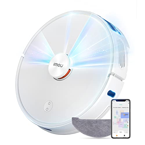 Imou Robot Vacuum and Mop Combo Self Emptying 3-in-1 Cleaner, Robotic Vacuum Lidar Navigation & Smart App Mapping, 4500Pa Suction, 180Min Max Runtime