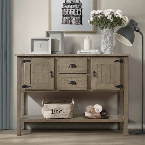 48'' Sideboard Buffet with Storage, Entryway Table with Storage, with 2 Drawers 2 Cabinets and Lower Shelf