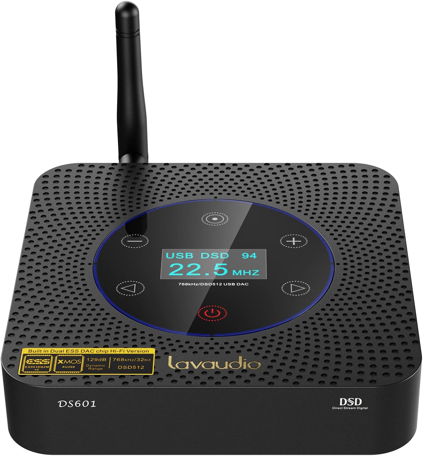 [Upgraded] Lavaudio DS601 HiFi Audio DAC USB Desktop DAC ES9038Q2M XMOS XU208, Long Range Receiver Bluetooth 5.0 Audio LDAC Preamplifier