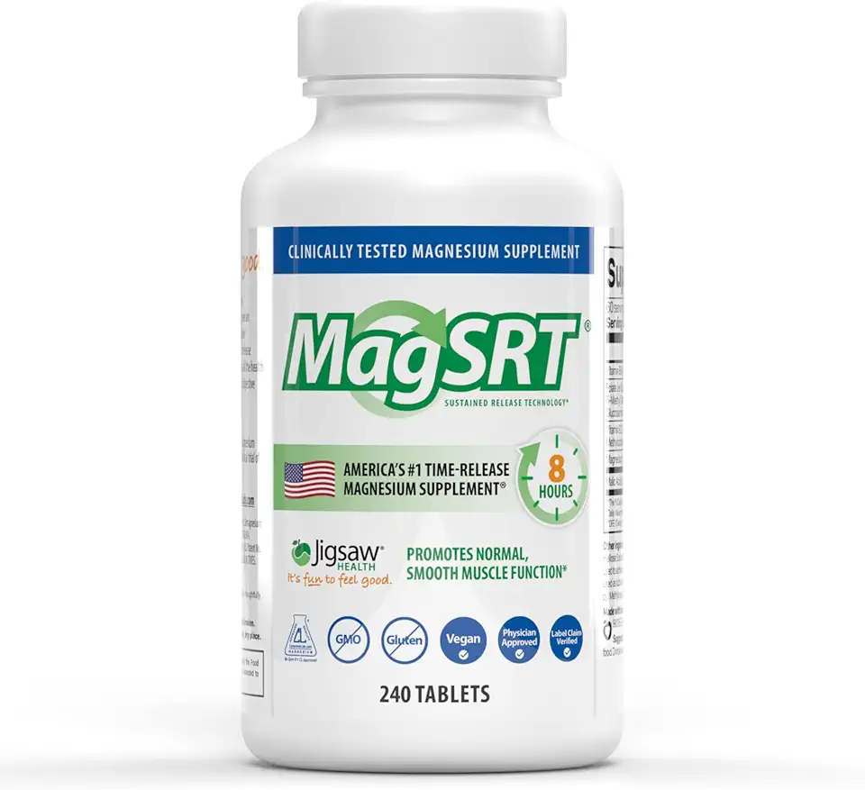 Sponsored Ad - Jigsaw Health MagSRT | Magnesium Supplement with Vitamin B6, Folate & B12 | 240 Tablets | 60 Servings - Kansas Nuitrition - HNZSDS