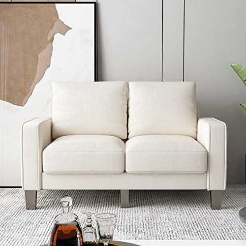 Tmosi Modern Upholstered Sofa Couch,3-Seat Couch with Removable Backrest Pillows for Small Spaces,2 Seater Sofa for Bedroom, Apartment,Living Room