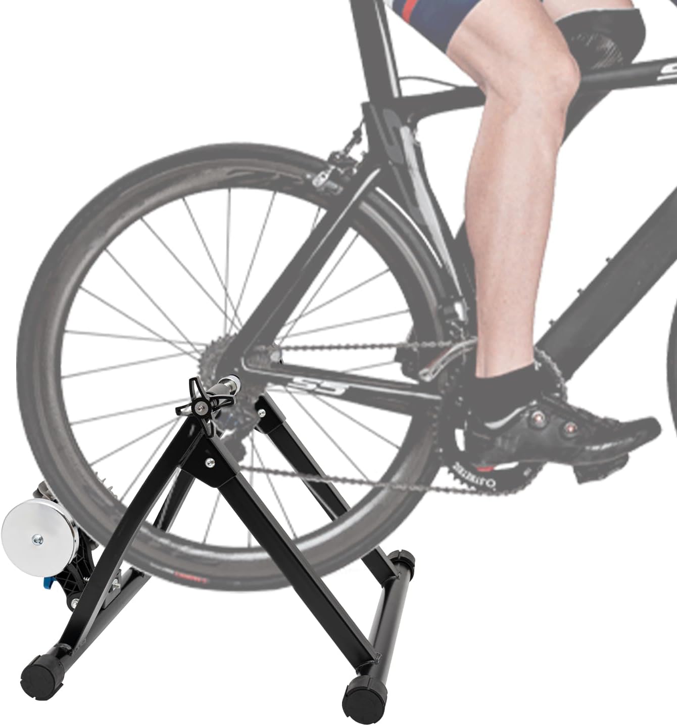 Indoor Bike Trainer Stand Magnetic Stationary Bike Stand for 26-29" & 700C Wheels Portable Indoor Bike Trainer for Indoor Riding with Quick Release