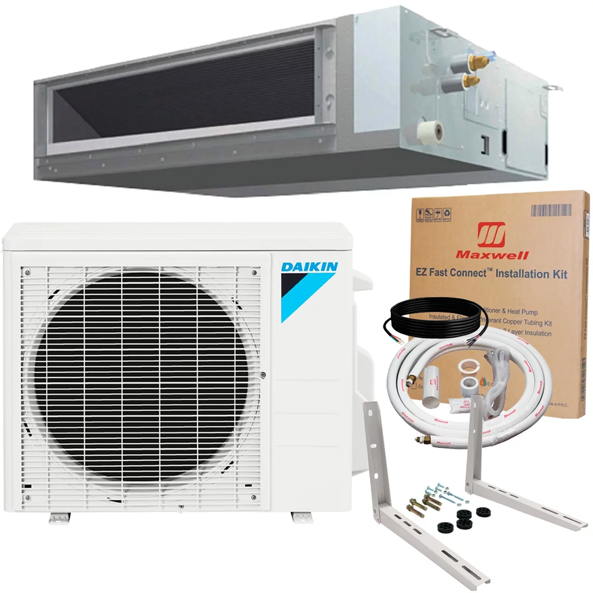 Daikin 18000 Btu 15.3 SEER2 Medium Static Mini-Split Concealed Ducted Heat Pump Air Conditioner 1000 sq. ft.