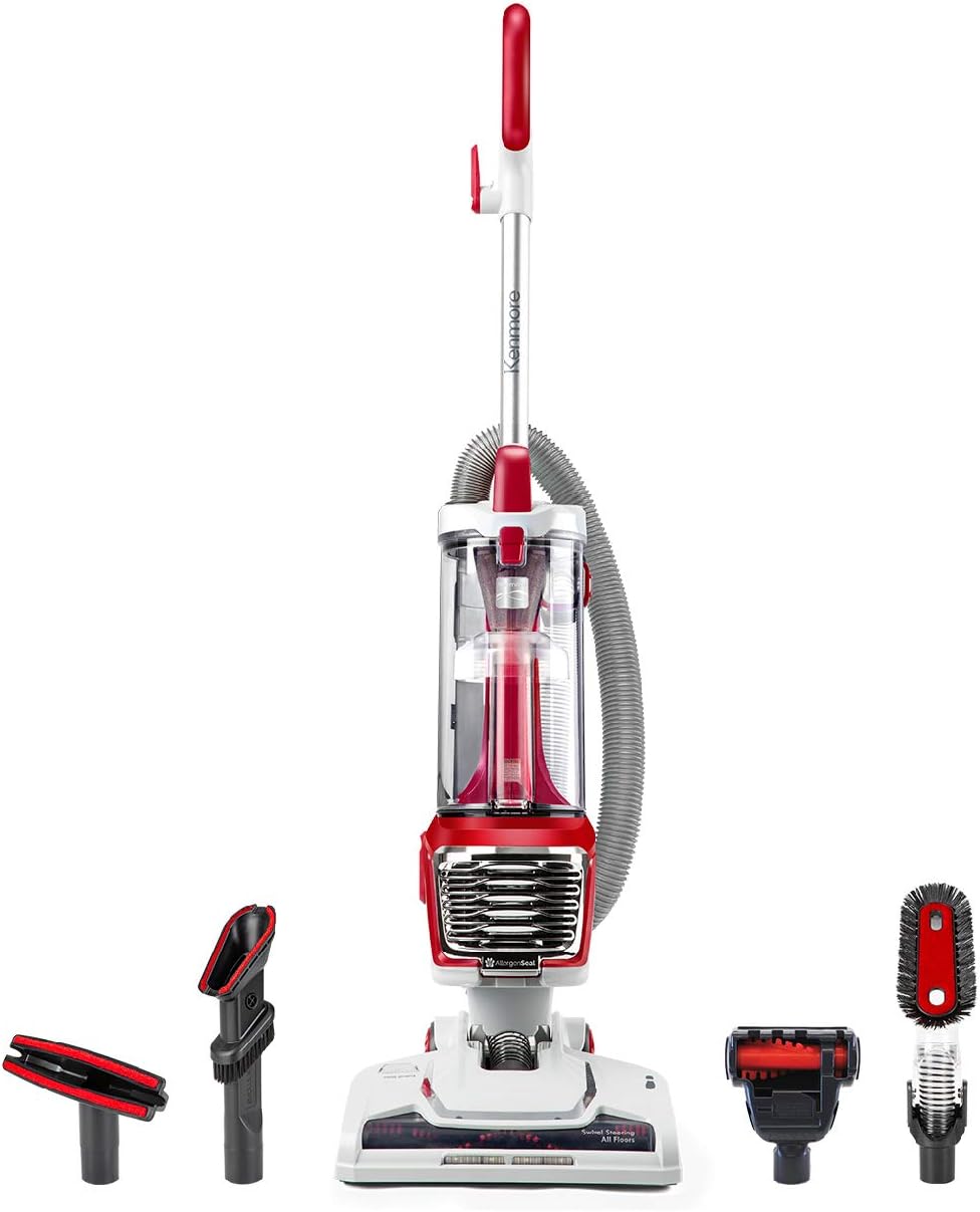 Kenmore DU2001 Bagless Upright Vacuum Carpet Cleaner with 2-Motor System, XL Dust Cup, 3-in-1 Combination Tool, Yellow