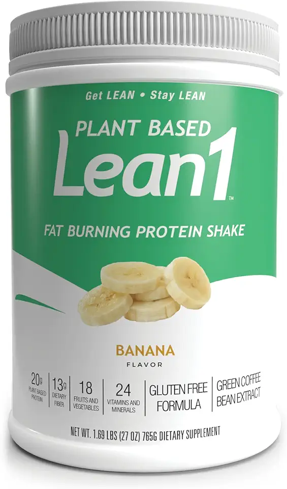 LEAN1 Nutrition53 Meal Replacement Powder for Weight Loss, Fat Burner, Appetite Control, Plant Based Banana (27 Ounce) - Kansas Nuitrition - HNZSDS