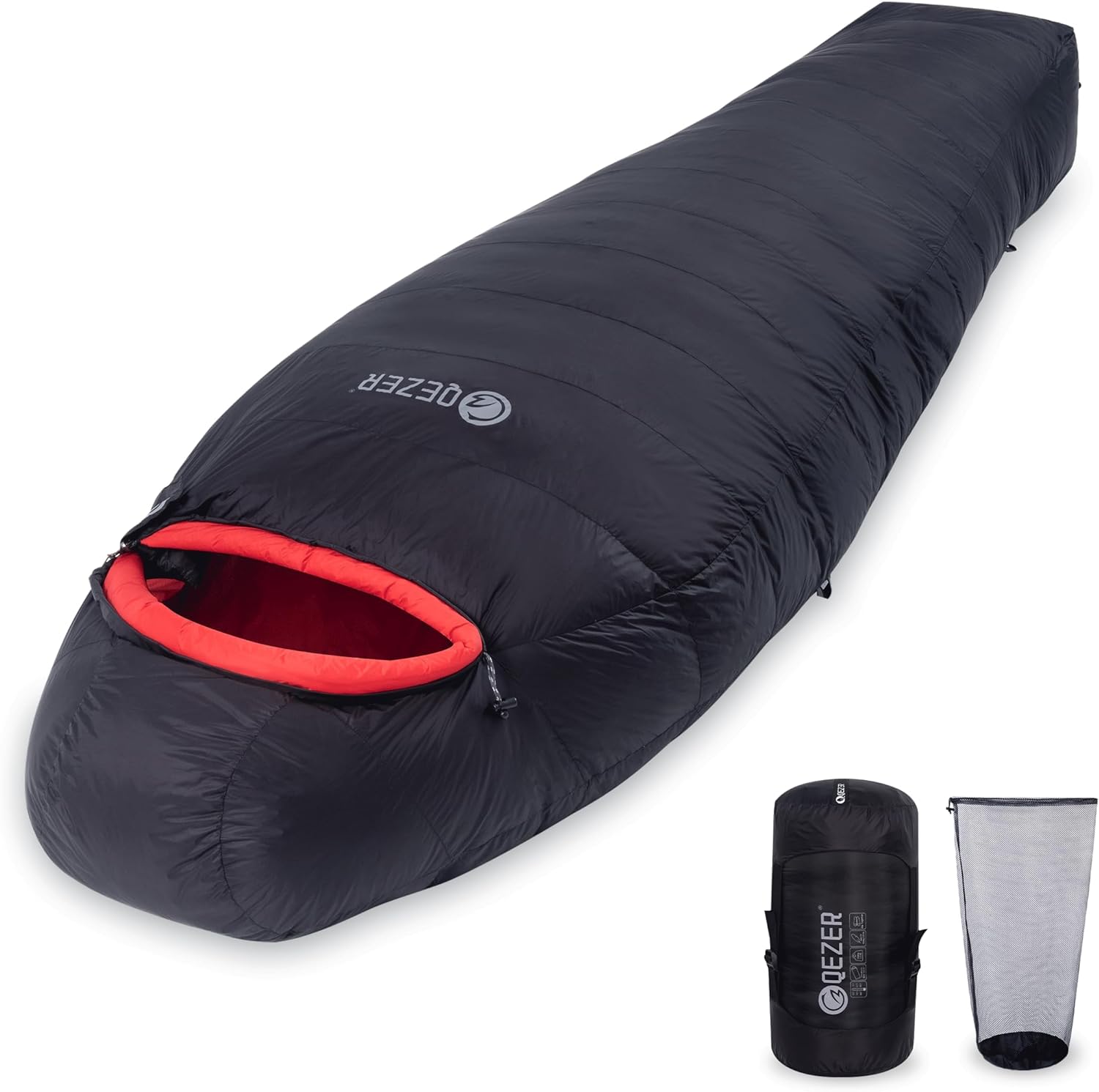 RUO 0 Degree Sleeping Bag for Adults 660 Fill Power Down Sleeping Bag for Cold Weather -20°F / -8°F / 0°F / 10°F Large Lightweight Sleeping Bag