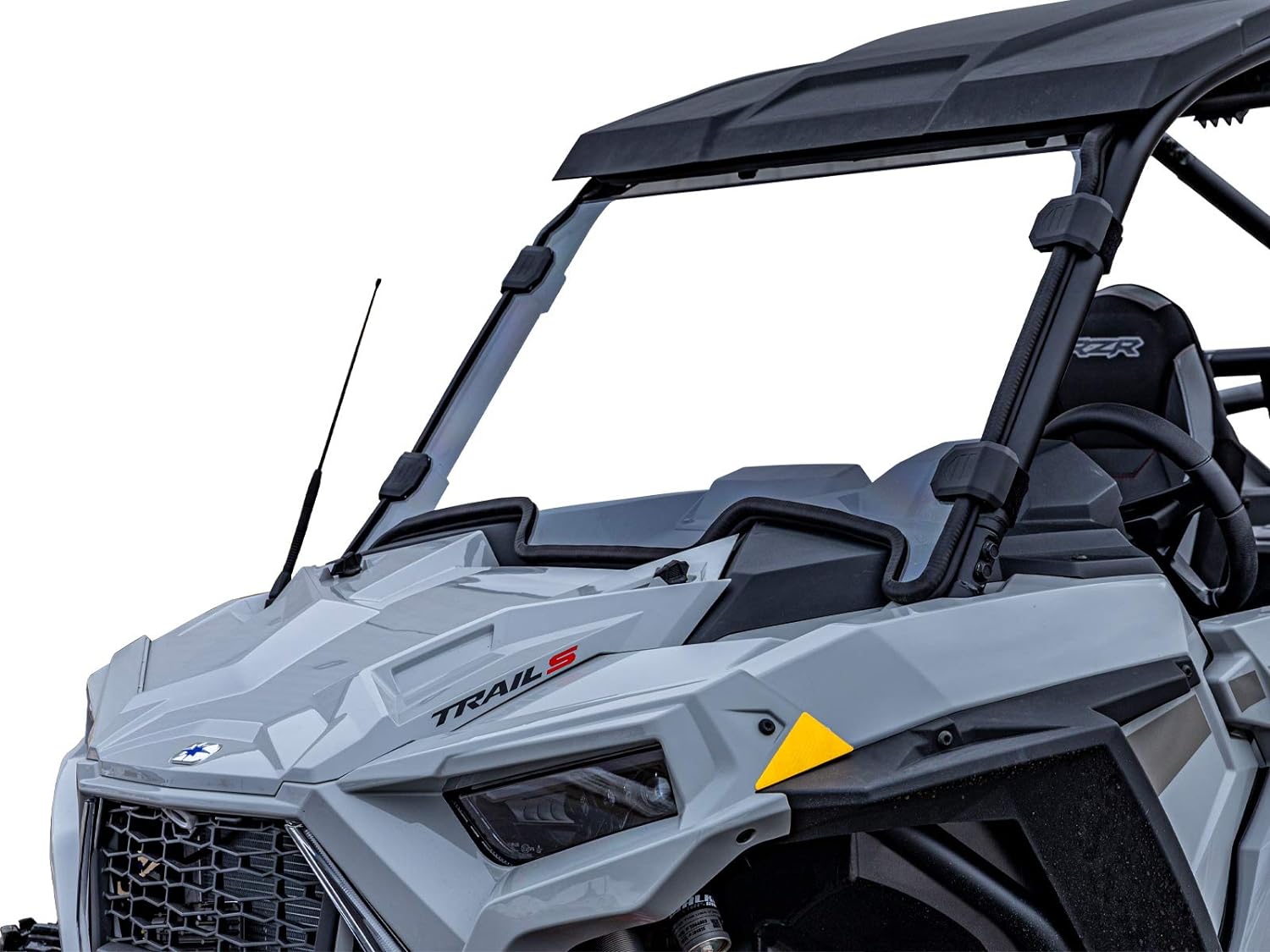 SuperATV Heavy Duty Clear Full Windshield for 2021+ Polaris RZR Trail 900 / S 900 / S 1000 | 1/4 Thick Standard Non-Scratch Resistant Polycarbonate