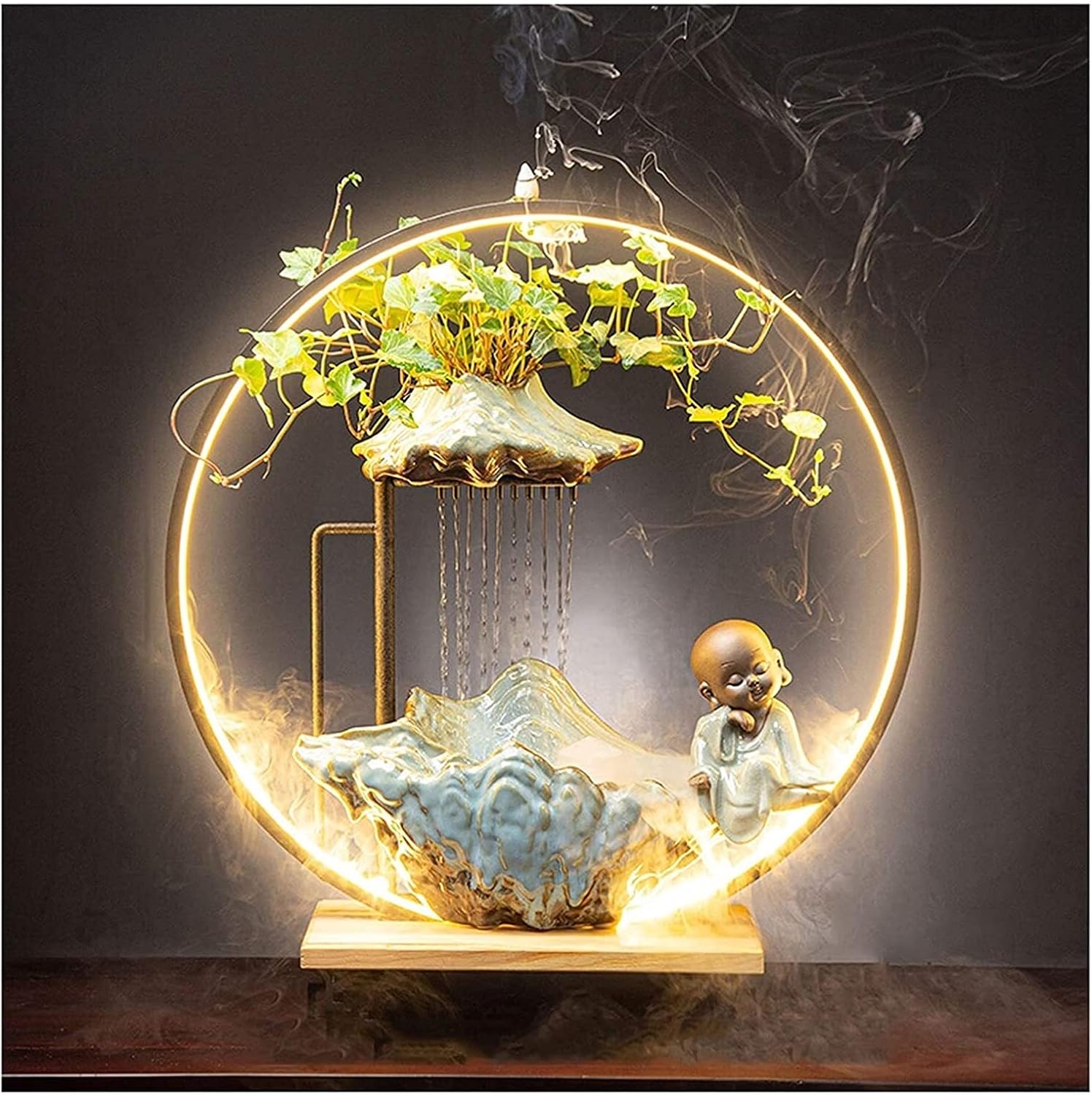 Tabletop Fountain Creative Water Fountain Landscape Lucky Furnishings Home Office Desktop Accessories Opening Moving Gift Humidifier Tabletop