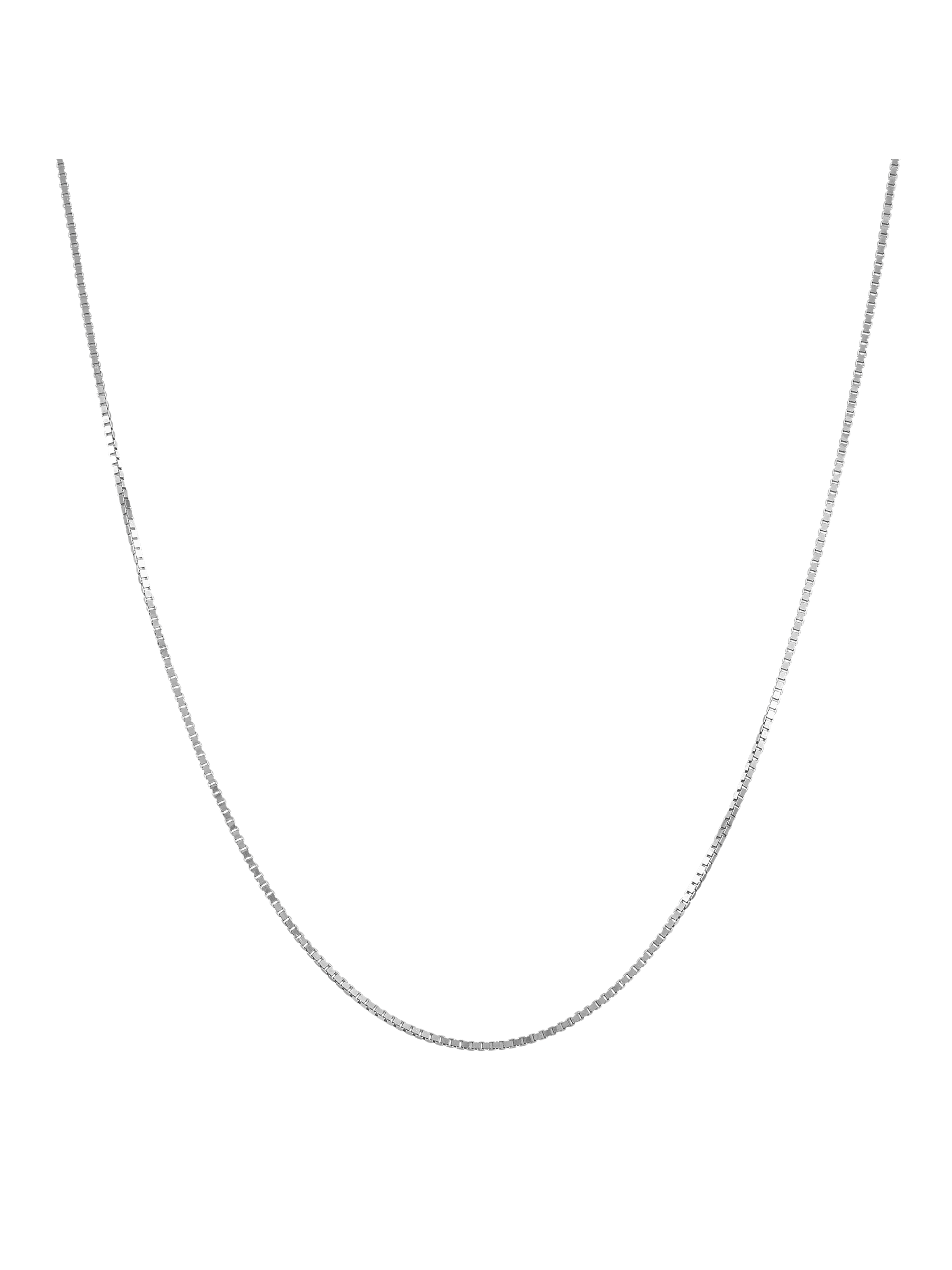 Women's Welry .7mm Box Chain Necklace in 14kt White Gold, 18"