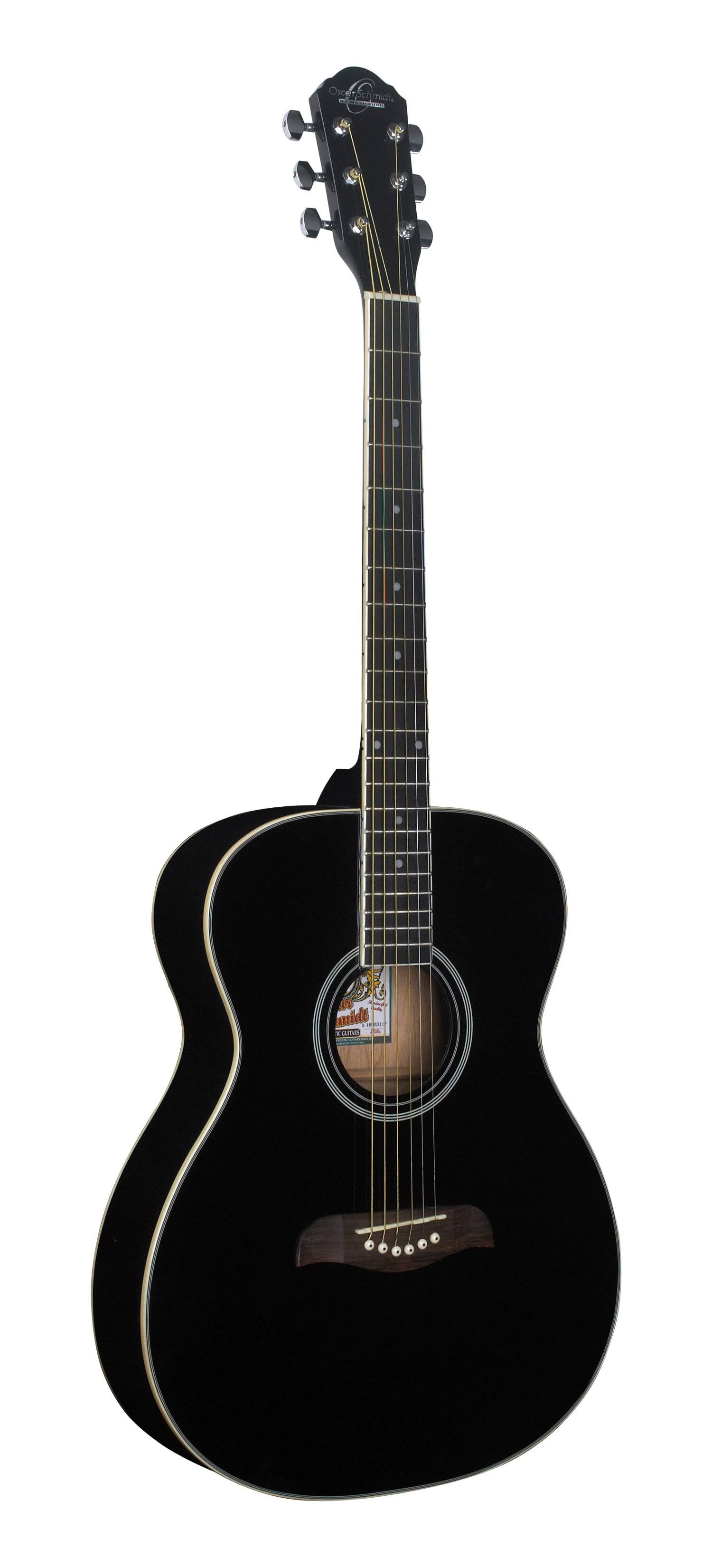Oscar Schmidt OAB-A Auditorium Acoustic Guitar. Black