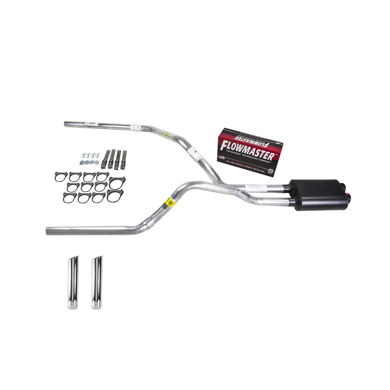 Truck Exhaust Kits - DIY dual exhaust system 2.5 pipe Flowmaster Super 40 RW Tip