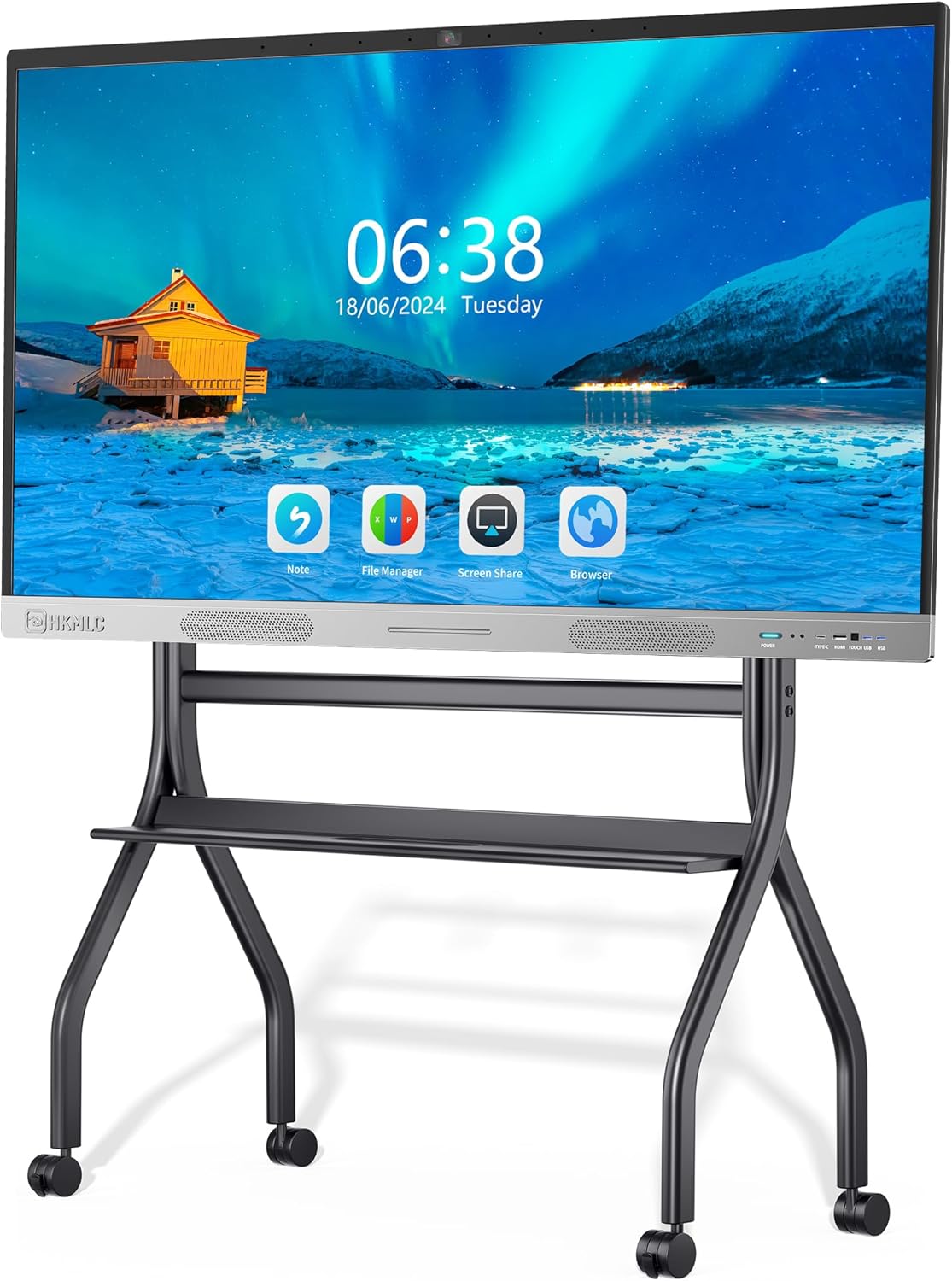 HKMLC Smart Board, 55" Interactive Whiteboard Built-in 4800MP Camera with Stand