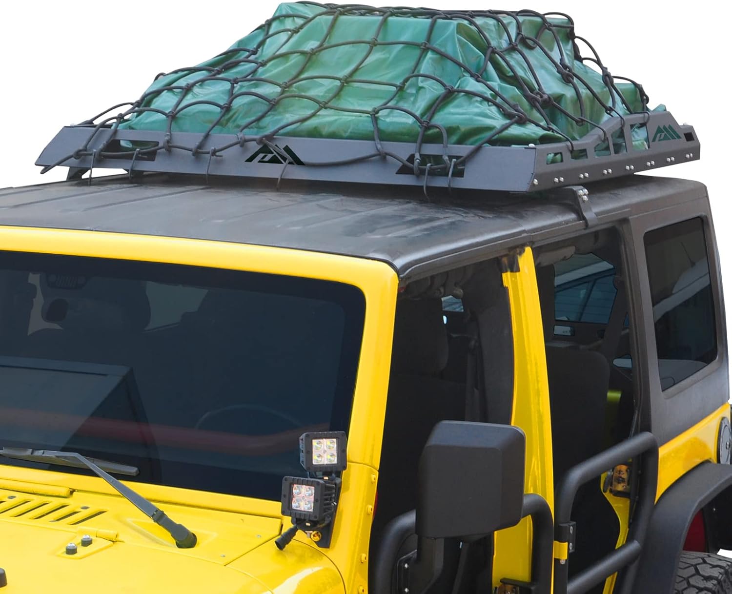 Paramount Roof Rack Cargo Carrier Basket Hard Rooftop Fit for 07-18 Wrangler JK 2/4Door