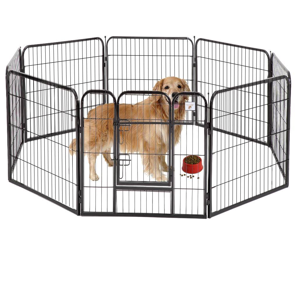 Bestpet Black 40x22 8 Panel Heavy Duty Pet Playpen Dog Exercise Pen Cat Fence