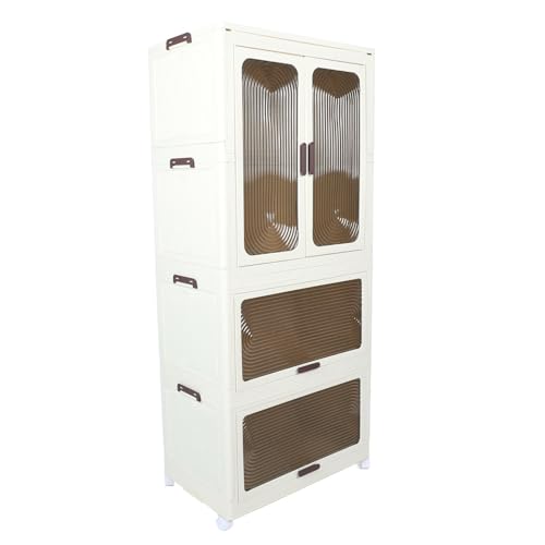 Portable Wardrobe Cabinet, Stylish Small Wardrobe Foldable Organizer for Bedroom (Transparent), Genericqedb51k3vg-11