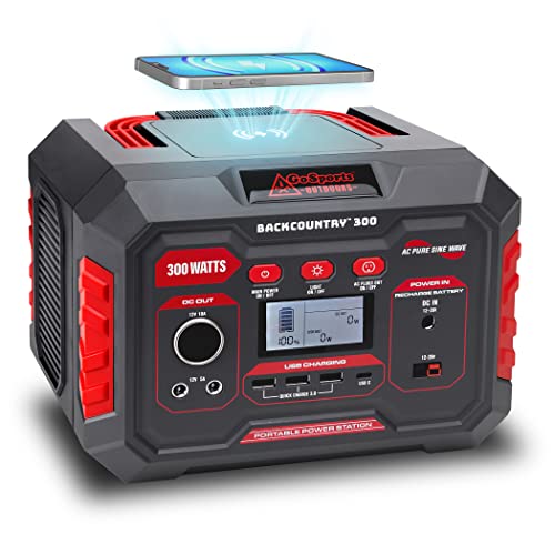 Backcountry Portable Power Stations, 300W, 500W or 1000W - Solar Generator Lithium Backup Battery with Power Outlet, USB