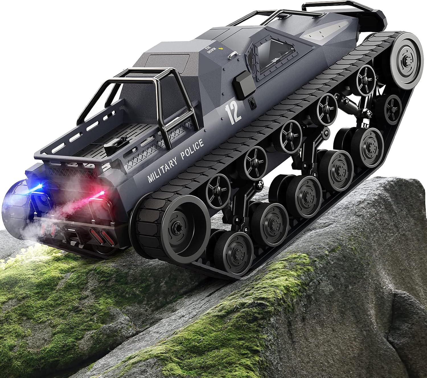 Bwine Q111 RC Rock Crawler, 1:12 Scale All Terrain Off-Road RC Crawler with Strong Starting Force, Smoke Effect & LED Light, Openable Door