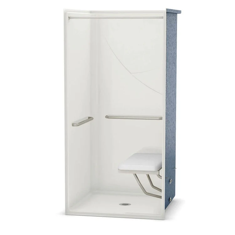 Shower Module 36 x 36 x 76-5/8 Inch AcrylX White ADA 1 Pieces Left Hand Seat