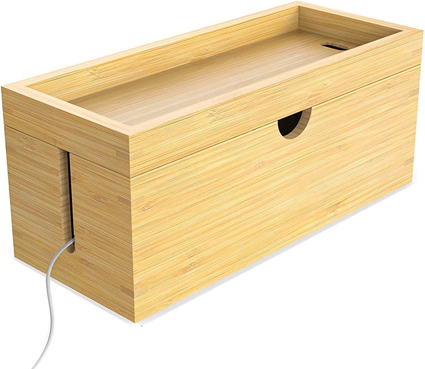 Cable Management Box Wood 100% Bamboo