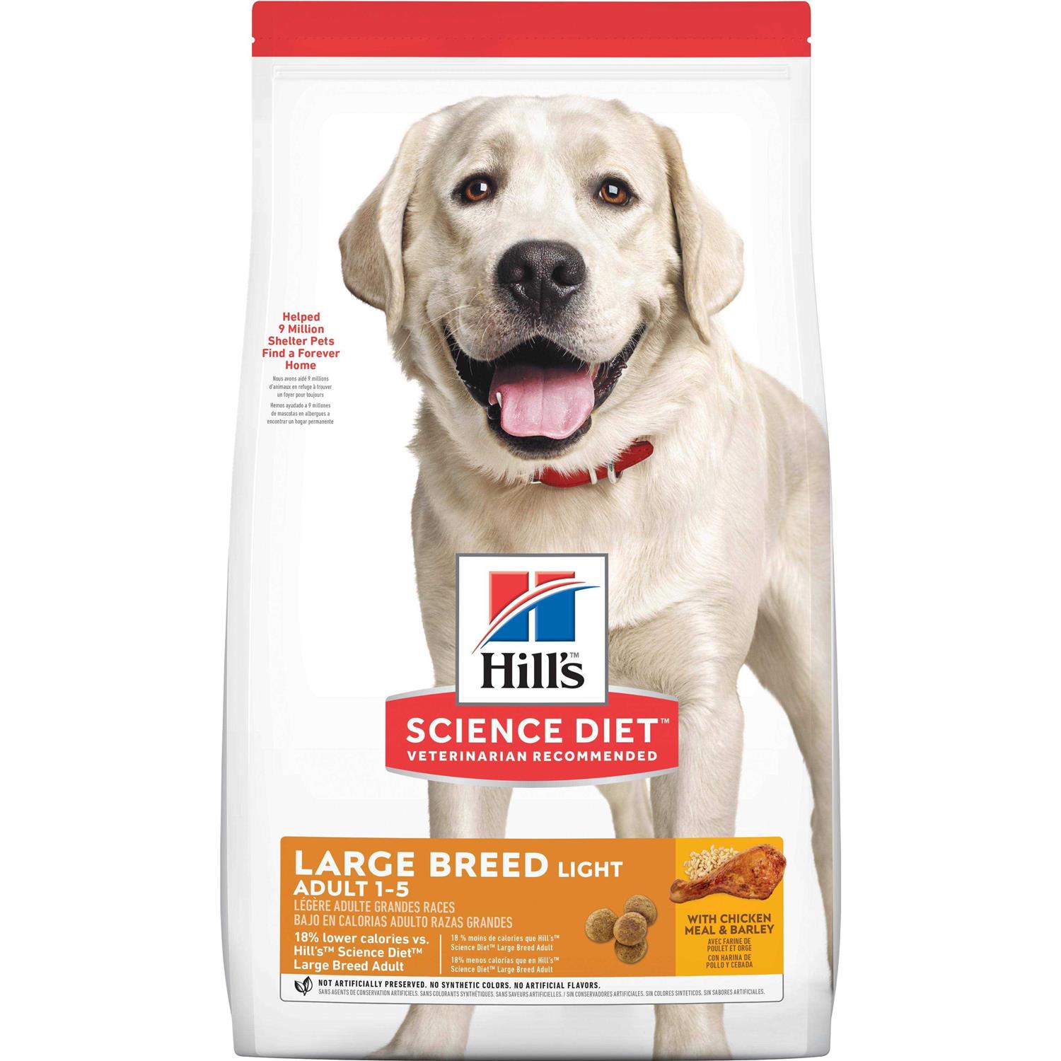 Hill's Science Diet Adult Large Breed Light Chicken Meal &amp; Barley Dry Dog Food - Pet Supplies online store