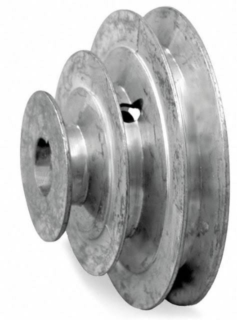 5 inch Diameter - 3 Step Pulley 1/2 inch - 5/8 inch Fixed Bore - Die Cast by Congress #54xm81