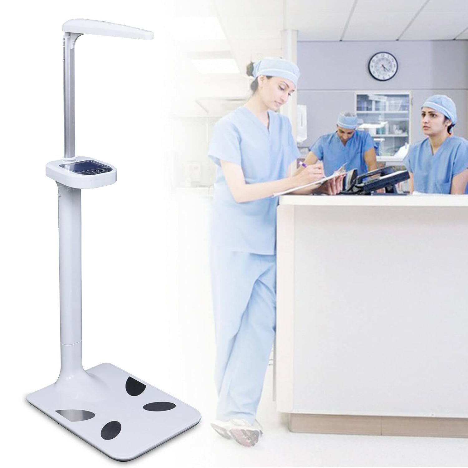 Medical Digital Scales for Body Weight and Height Multifunctional Physician Scale Professional Doctor Office Scale 440Lbs Capacity Display Weight