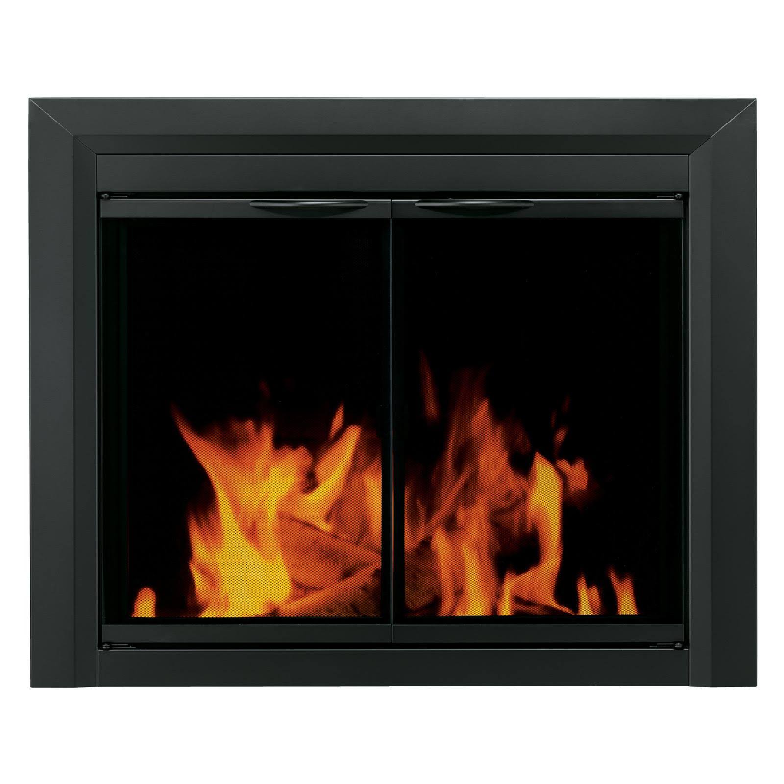 Pleasant Hearth CL-3002 Carlisle Fireplace Glass DOOR, Black, Large