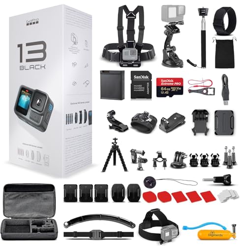 GoPro HERO13 (Hero 13) Black - Waterproof Action Camera with 5.3K HDR Video, 27MP Photos, 1/1.9" Image Sensor, Live Streaming, Webcam