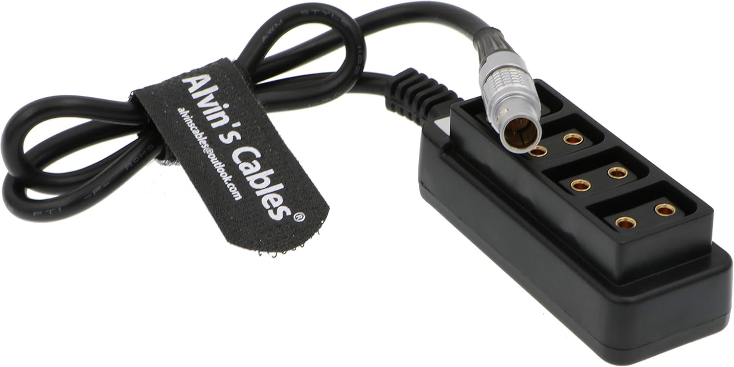 Alvin's Cables 2 Pin Male to 4 D Tap Female Splitter Cable for ARRI RED DSMC2 Jetpack RTmotion Sidekick Pack of 2