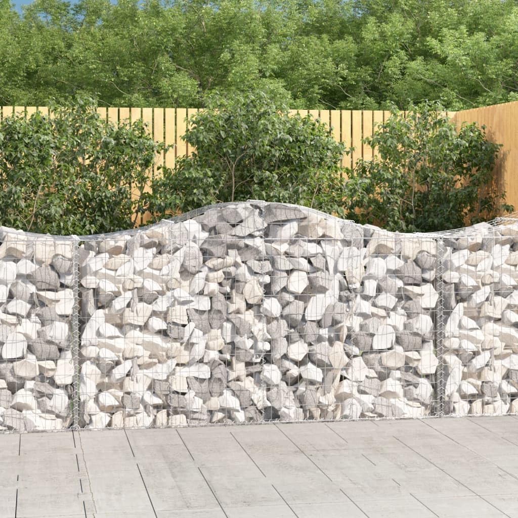 Arched Gabion Baskets 4 pcs 78.7"x19.7"x39.4"/47.2" Galvanized Iron,Home & Garden,Lawn & Garden,Gardening,Pots & Planters,Silver,103.4kg/227.48ib