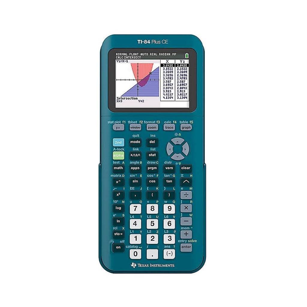 Texas Instruments Ti-84 Plus CE Handheld Graphing Calculator, Teal,