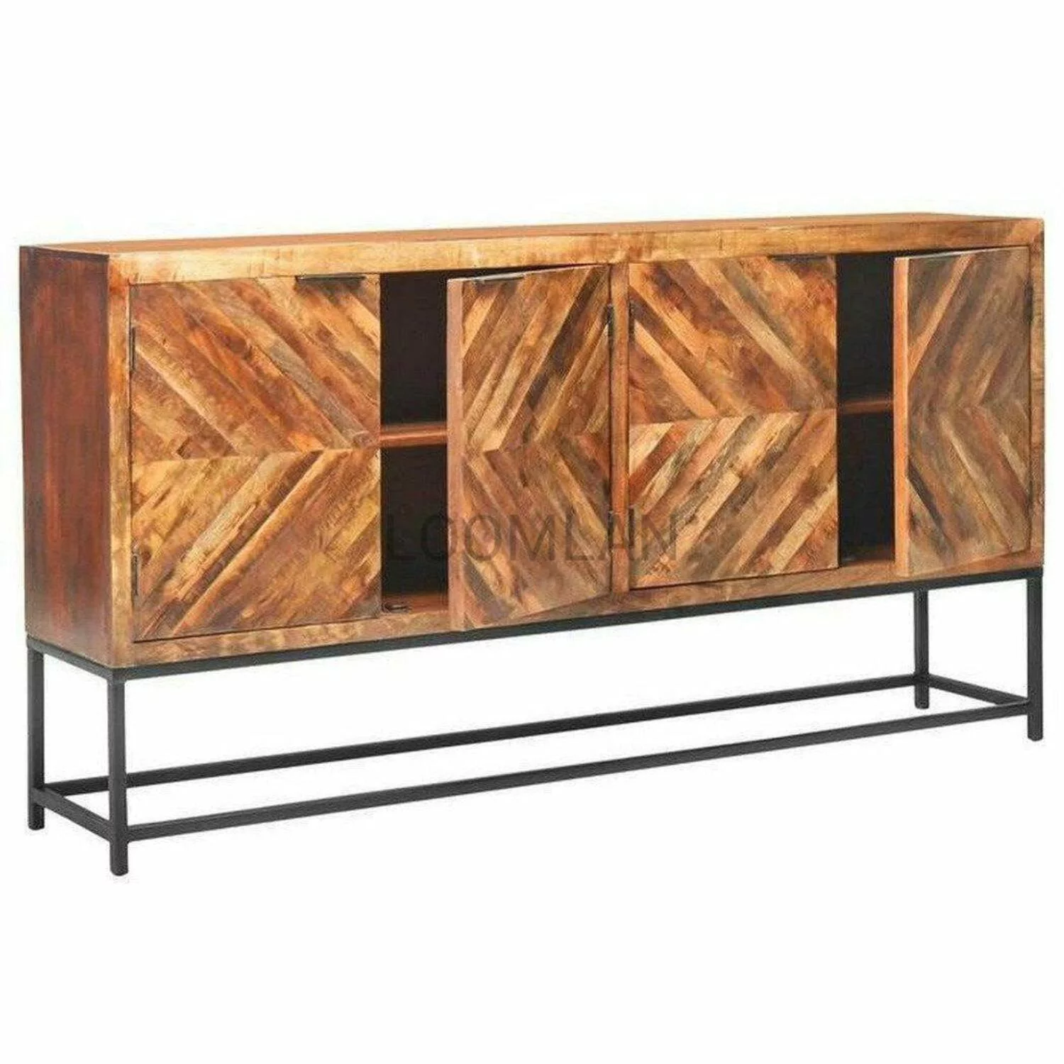 80 Reclaimed Wood Sideboard Credenza on Metal Stand