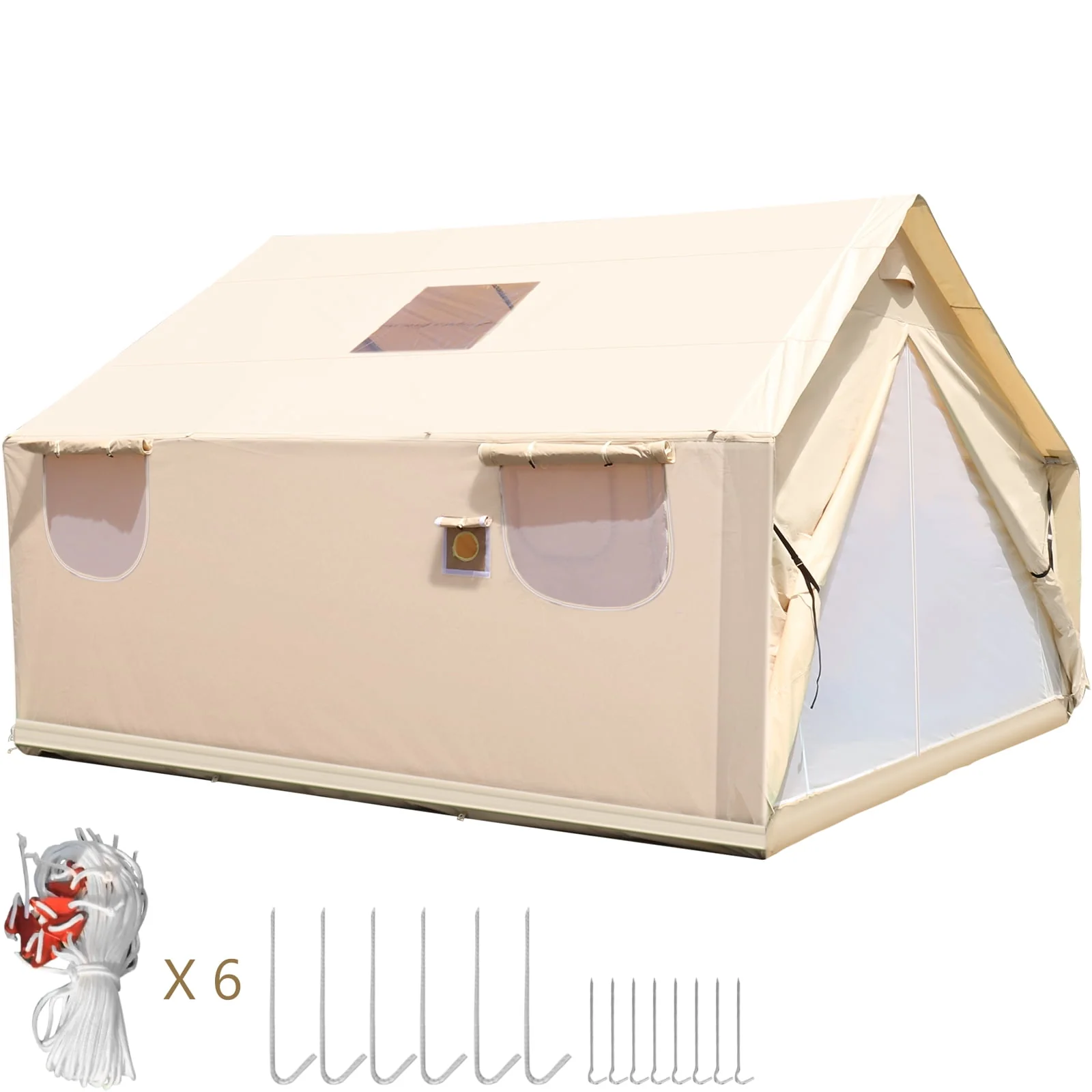 VEVOR Canvas Wall Tent 10x12ft, Wall Tent with PVC Storm Flap, Large Canvas Wall Tent Waterproof