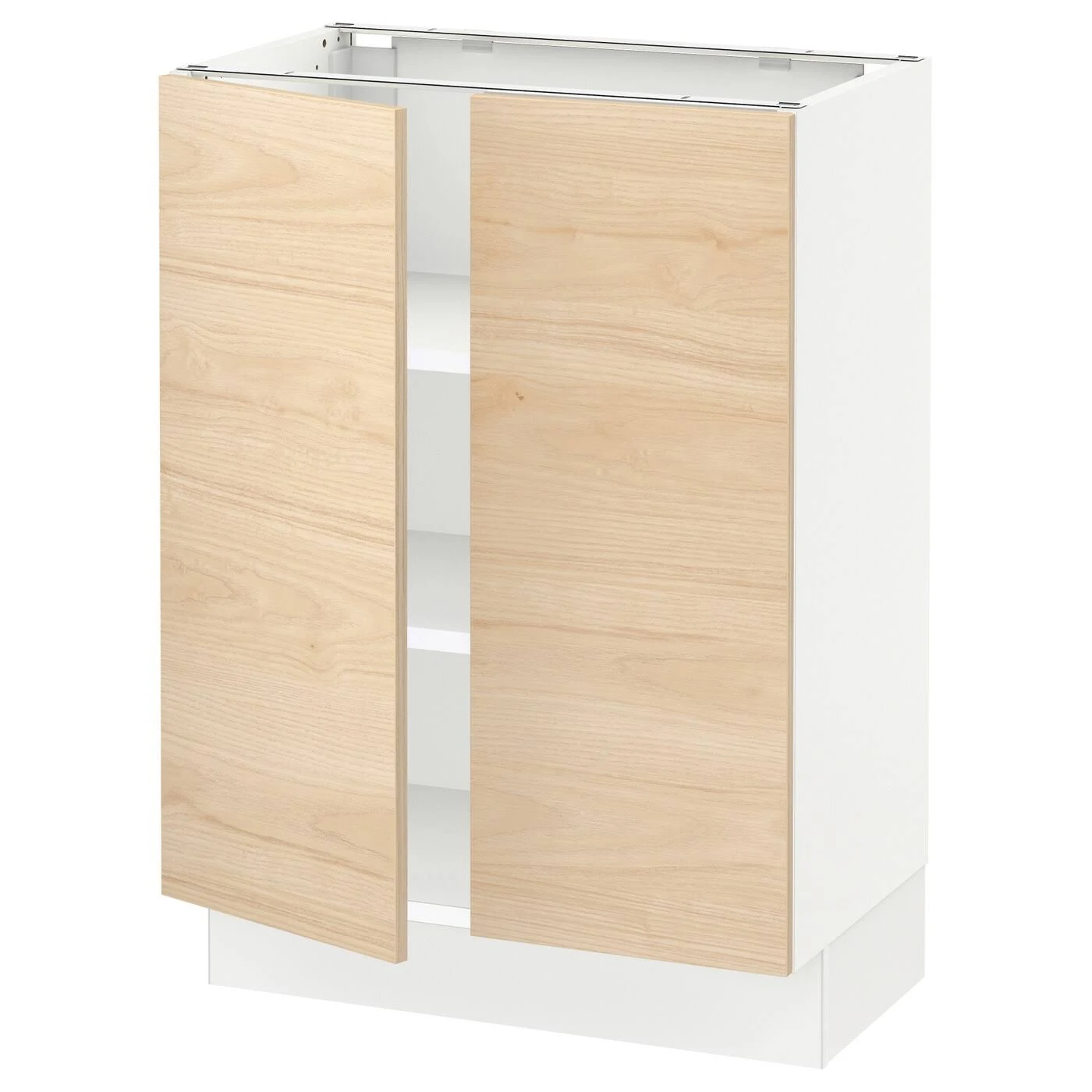 IKEA - SEKTION Base Cabinet with shelves/2 Doors, white/Askersund Light Ash Effect, 24x15x30 29355934