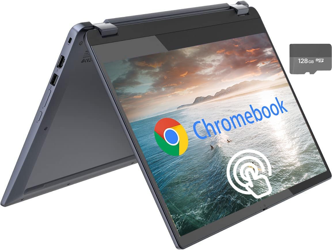 Lenovo Flex 3i 2-in-1 Chromebook for College Students,15.6 Inch FHD Touchscreen Laptop, Intel Celeron N4500, 4GB RAM, 64GB eMMC+128GB SD Card