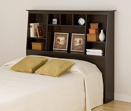 Prepac Espresso Fullqueen Tall Slant-Back Bookcase Headboard