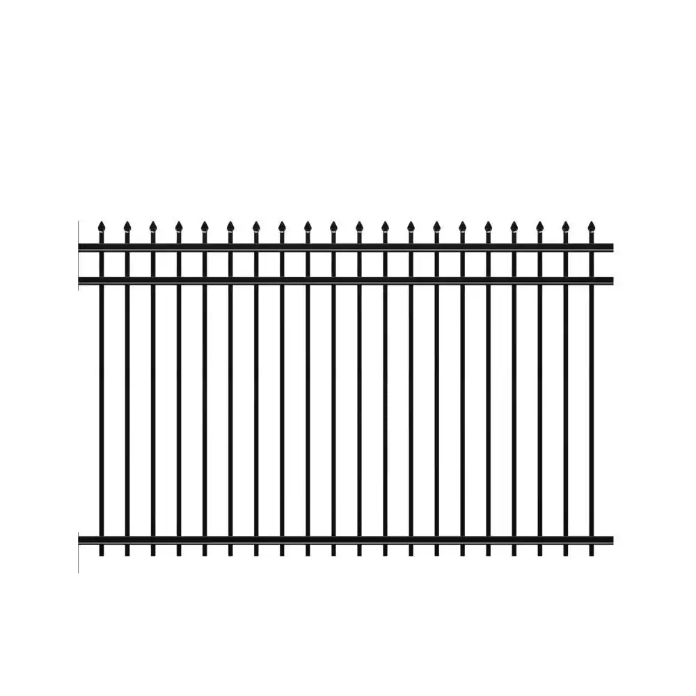 Barrette Outdoor Living Cascade Heavy-Duty 5 ft. H x 8 ft. W Black Aluminum Pre-Assembled Fence Panel